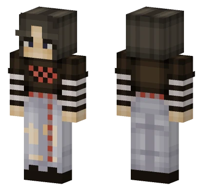 Brown Hair With Red Accents Minecraft skin