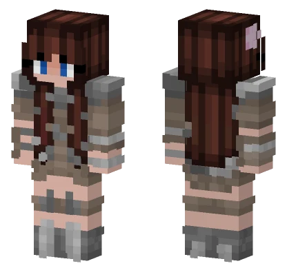 Brown Haired Girl W Bow Minecraft skin