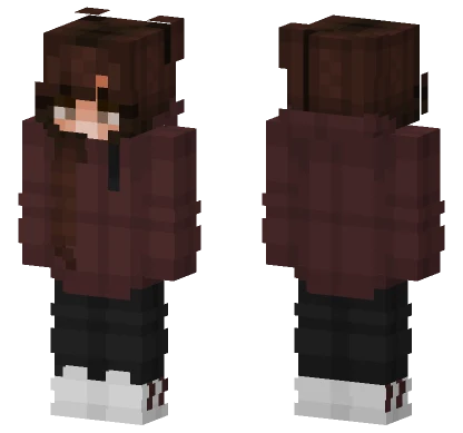 Brown Hoodie Girl Minecraft skin