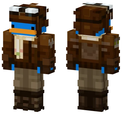 Brown Leather Aviator Minecraft skin