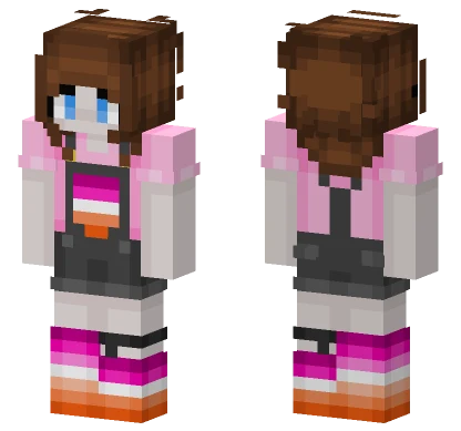 Brunette Overalls Girl Minecraft skin