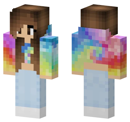 Brunette Tie Dye Hoodie Minecraft skin