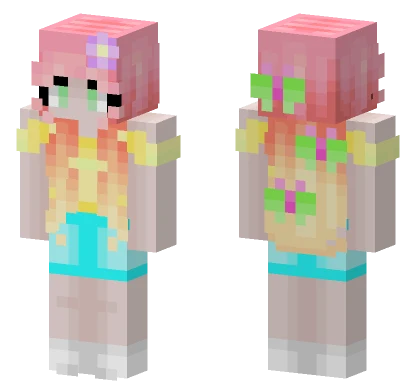 Butterfly Sunset Girl Minecraft skin