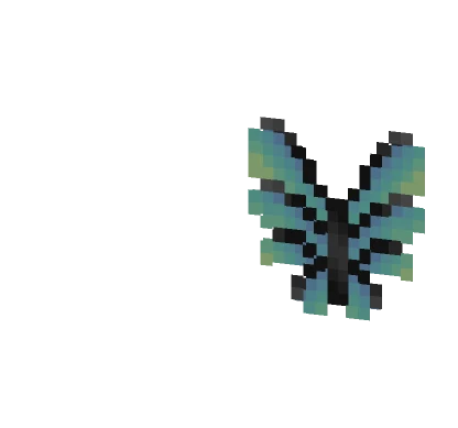 Butterfly Wings Black Lines Blue Green Minecraft skin