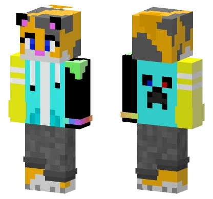 Calico Cat Creeper Minecraft skin