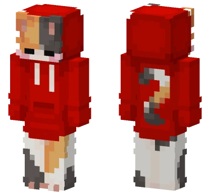 Calico In Red Hoodie Minecraft skin