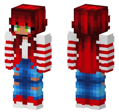 Candy Cane Girl Minecraft skin