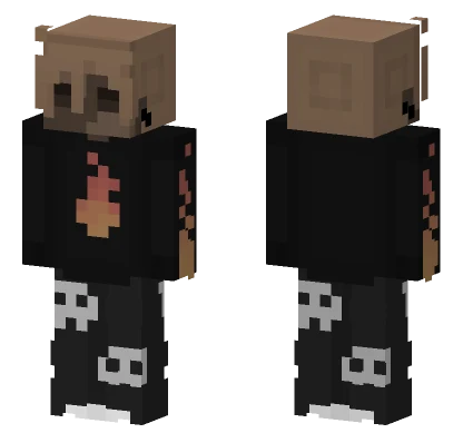 Casual Boy Fire Goth Style Minecraft skin