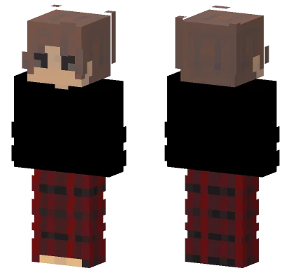 Casual Boy Plaid Black Sweater Minecraft skin