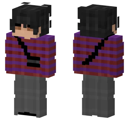 Casual Boy Red Purple Sweater Minecraft skin