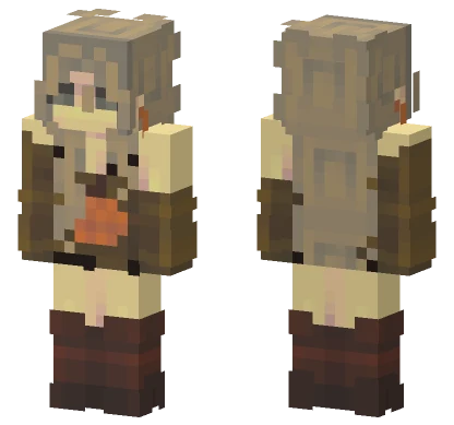Casual Girl Pumpkin Sweater Minecraft skin