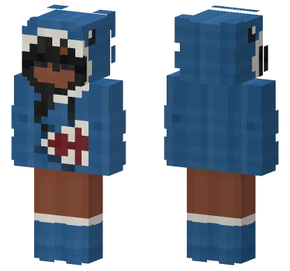 Casual Girl Shark Hoodie Minecraft skin