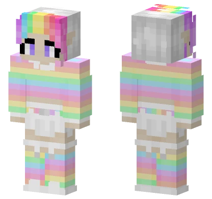 Casual Pastel Rainbow Minecraft skin