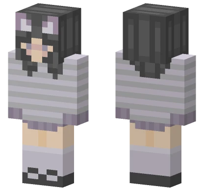 Cat Girl Purple Clothes Minecraft skin