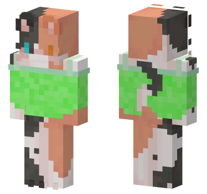 Cat In Green Minecraft skin