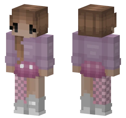 Chibi Girl Brunette Sweater Minecraft skin