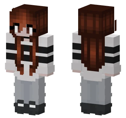 Chocolate Brunette Black Stripes Minecraft skin