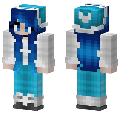 Christmas Cleora Blue Hair Minecraft skin