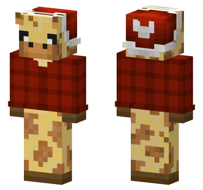 Christmas Giraffe Red Flannel Minecraft skin
