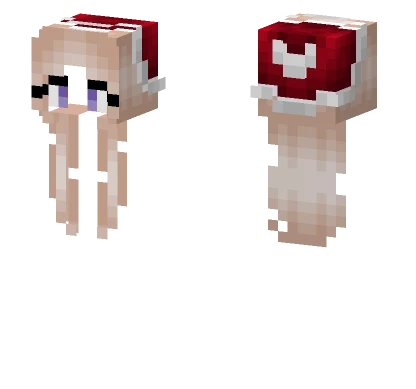 Christmas Peachy Hair Santa Hat Minecraft skin