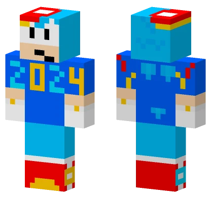 Classic Sonic New Year 2024 Minecraft skin