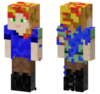 Completely Demented Alex Minecraft skin