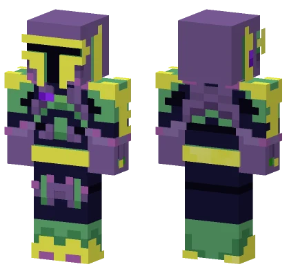 Contrasted Mandalorian Minecraft skin