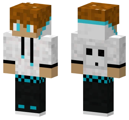 Cool Boy in White Hoodie Minecraft skin