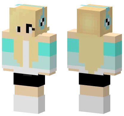Cool Girl Blue And White Minecraft skin