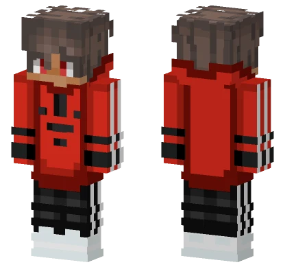 Cool Red Hoodie Minecraft skin