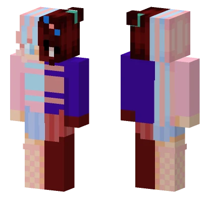 Cotton Candy Chocolate Girl Minecraft skin
