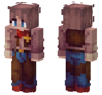 Cowgirl Sheriff with Ponytail Minecraft skin