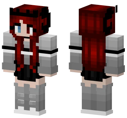 Cozy Gray Sweater Redhair Minecraft skin