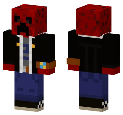 Red Creeper Suit Minecraft skin