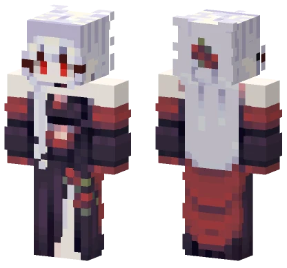 Crimson Kimono Warrior Minecraft skin