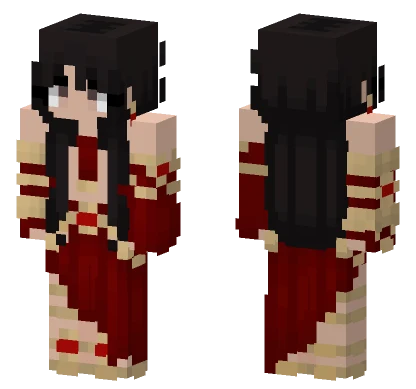 Crimson Samurai Girl Minecraft skin