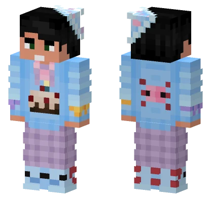Cubfan Aqua Axolotls Minecraft skin