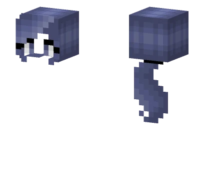 Curly Ponytail Dark Pastel Blue Minecraft skin