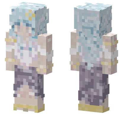 Cute Blue Hair Girl Minecraft skin