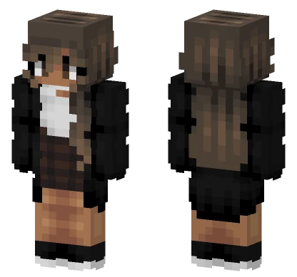 Cute Coffee Gym Girl Minecraft skin