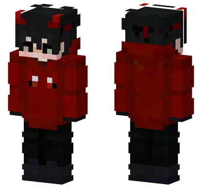 Cute Demon Boy Hoodie Minecraft skin