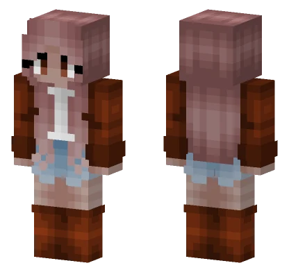 Cute Farm Girl Pink Hair Minecraft skin