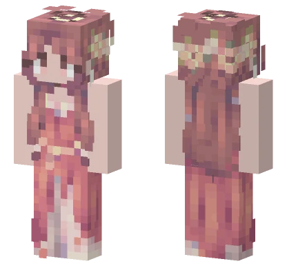 Cute Girl With Flowers Minecraft skin