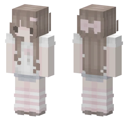 Cute Me Pink Outfit Minecraft skin