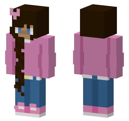 Cute Pink Bear Girl Minecraft skin