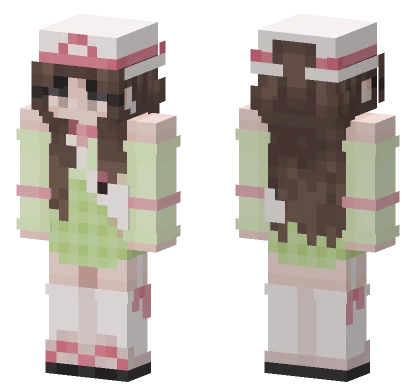 Cute Pink Bow Girl Minecraft skin