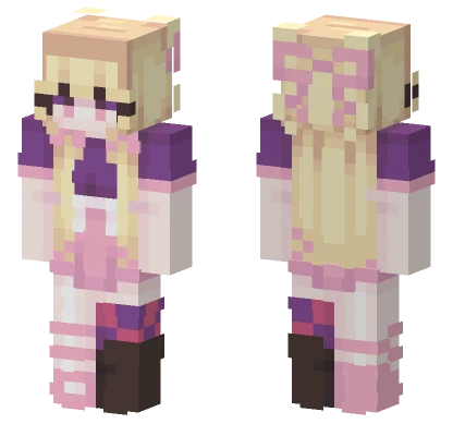 Cute Pink Bunny Girl Minecraft skin