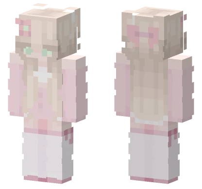 Cute Pink Dress Girl Minecraft skin