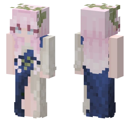 Cute Pink Haired Goddess Minecraft skin