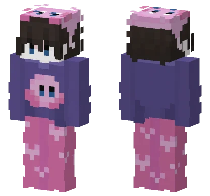 Cute Pink Kirby Character Minecraft skin